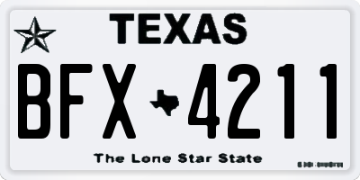 TX license plate BFX4211