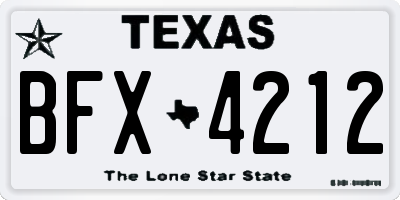 TX license plate BFX4212