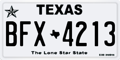TX license plate BFX4213