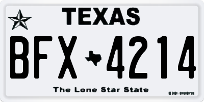 TX license plate BFX4214