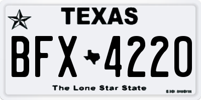 TX license plate BFX4220