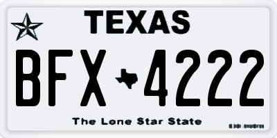 TX license plate BFX4222