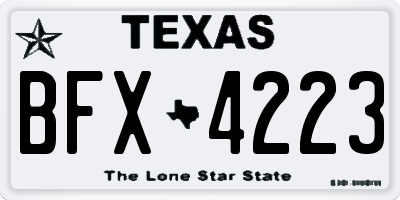 TX license plate BFX4223