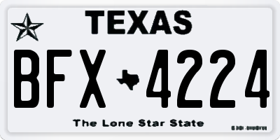 TX license plate BFX4224
