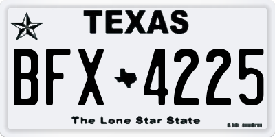 TX license plate BFX4225