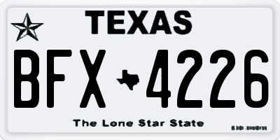 TX license plate BFX4226