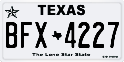 TX license plate BFX4227