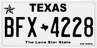 TX license plate BFX4228