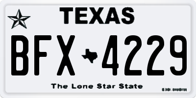 TX license plate BFX4229