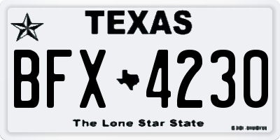 TX license plate BFX4230
