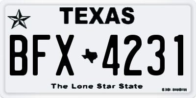 TX license plate BFX4231