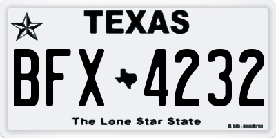 TX license plate BFX4232