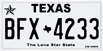 TX license plate BFX4233