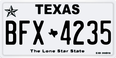 TX license plate BFX4235