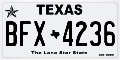 TX license plate BFX4236