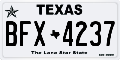 TX license plate BFX4237