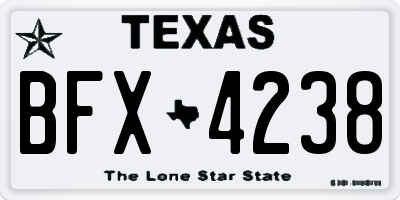 TX license plate BFX4238