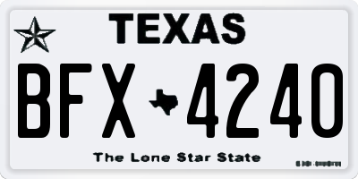 TX license plate BFX4240