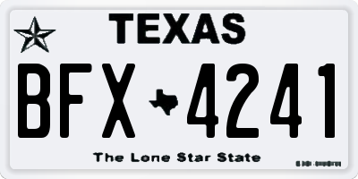 TX license plate BFX4241
