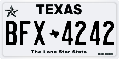 TX license plate BFX4242