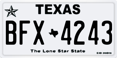 TX license plate BFX4243