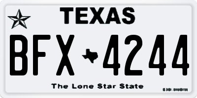 TX license plate BFX4244