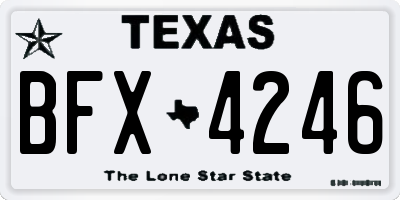 TX license plate BFX4246