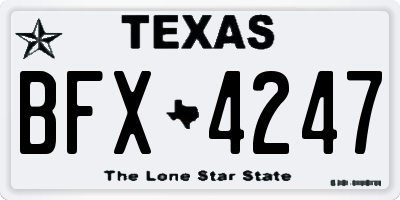 TX license plate BFX4247