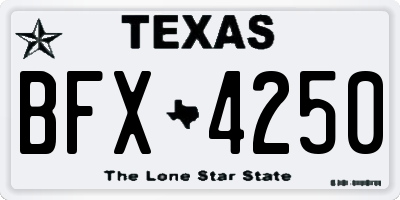 TX license plate BFX4250