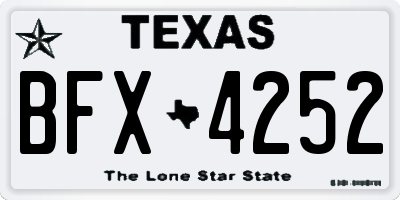 TX license plate BFX4252