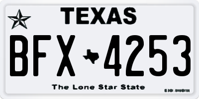 TX license plate BFX4253