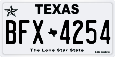 TX license plate BFX4254