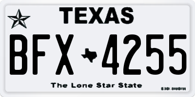 TX license plate BFX4255