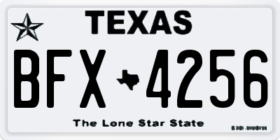 TX license plate BFX4256