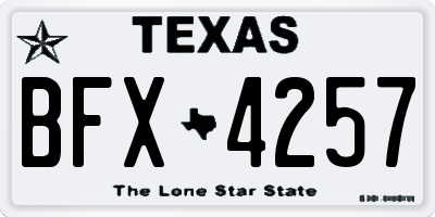 TX license plate BFX4257