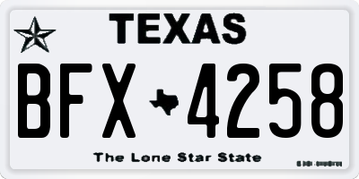 TX license plate BFX4258