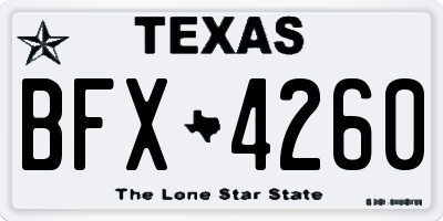 TX license plate BFX4260