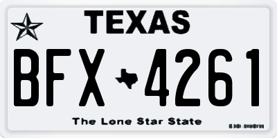 TX license plate BFX4261