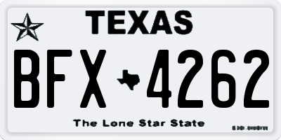 TX license plate BFX4262