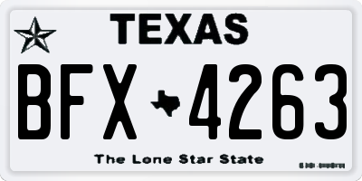 TX license plate BFX4263