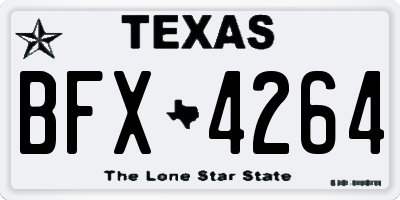 TX license plate BFX4264