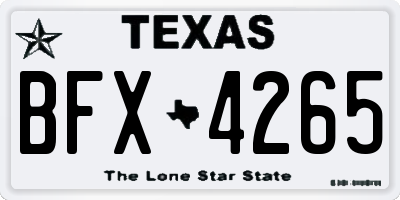 TX license plate BFX4265