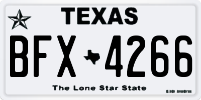 TX license plate BFX4266