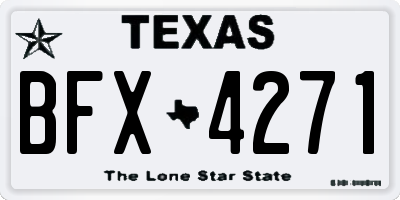 TX license plate BFX4271