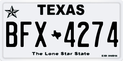 TX license plate BFX4274