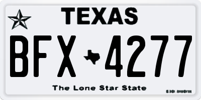 TX license plate BFX4277