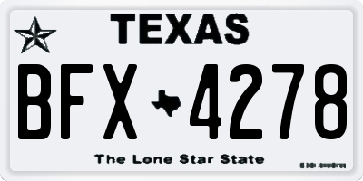 TX license plate BFX4278