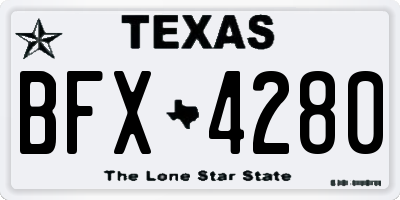 TX license plate BFX4280