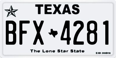 TX license plate BFX4281