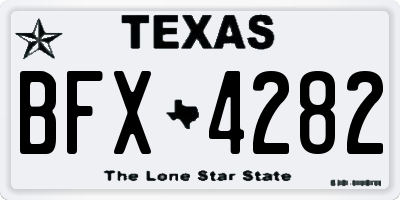 TX license plate BFX4282